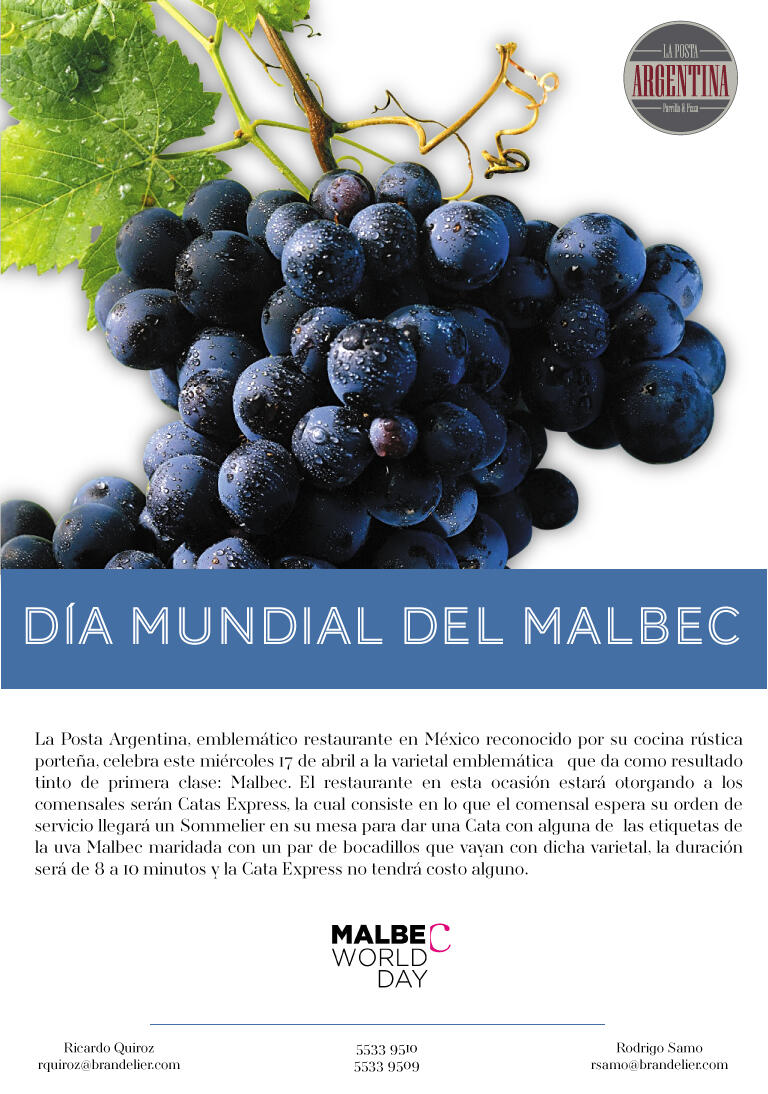 Día mundial del Malbec en La Posta Argentina