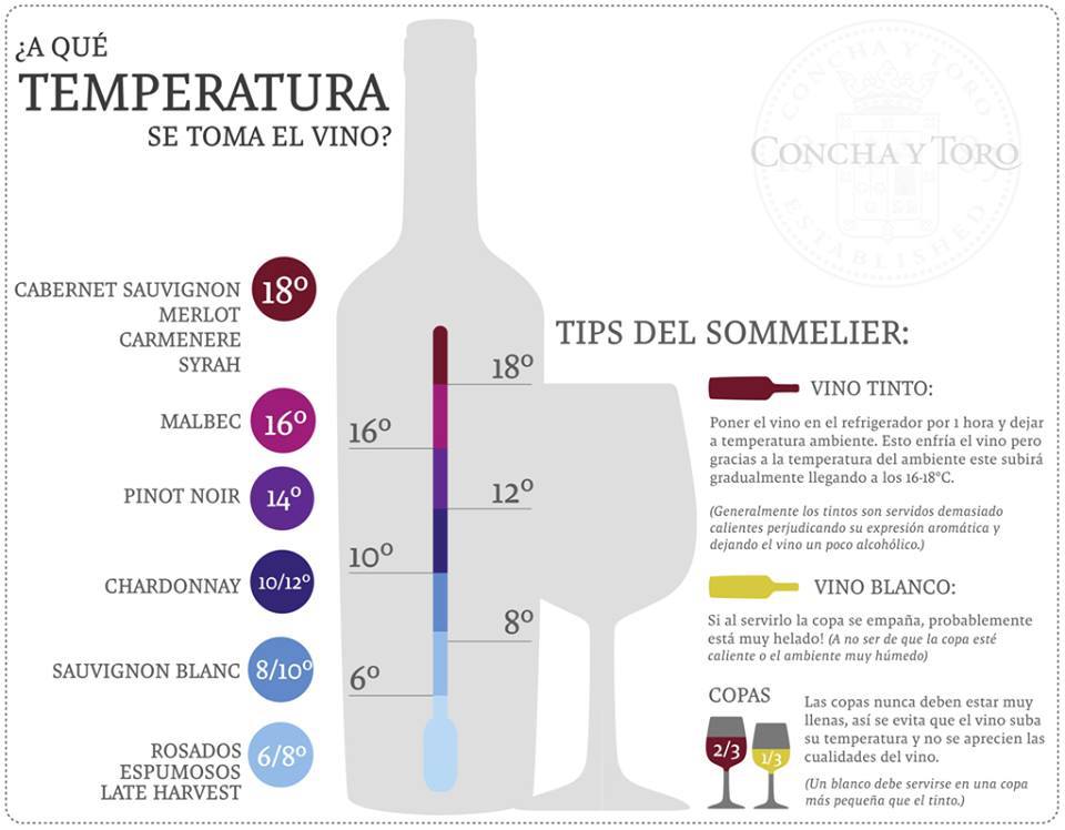 Temperaturas del vino