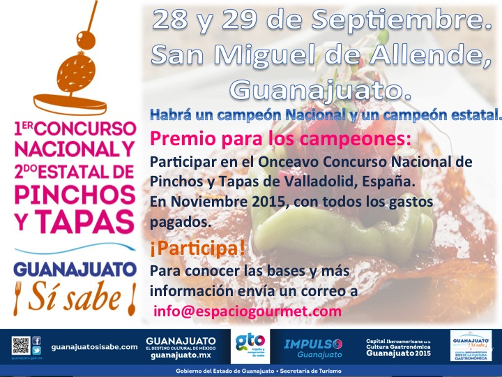 2º Concurso Estatal y 1º Nacional de Pinchos y Tapas, Guanajuato ¡Si Sabe!