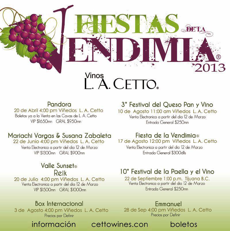 Agenda de Fiestas de la Vendimia 2013 en L.A. Cetto